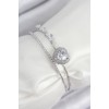 Heart-Shaped Zircon Stone Bracelet for Women in Silver Color - TJ-BB7856