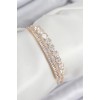 Gold-Colored Women's Bracelet with Zircon Stone Waterway Design - TJ-BB7857