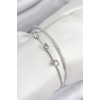 Heart-Shaped Zircon Stone Bracelet for Women in Silver Color - TJ-BB7862