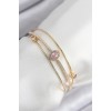 Gold-Colored Women's Bracelet with Zircon Stones in Baguette Cut - TJ-BB7863