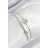 Heart-Shaped Zircon Stone Bracelet for Women in Silver Color - TJ-BB7870