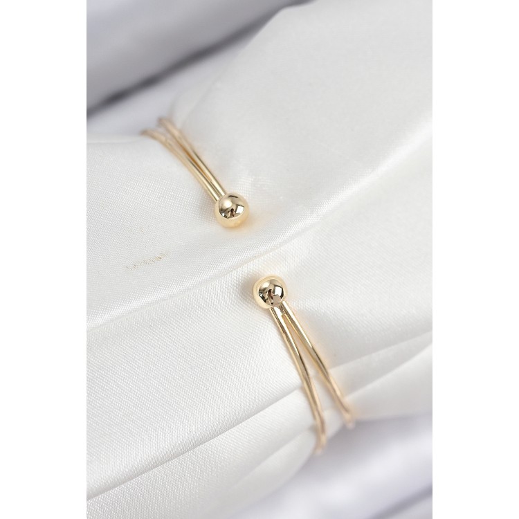 Gold-Colored Women's Bracelet with Pearl Design and Zircon Stones - TJ-BB7875