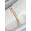 Gold-Colored Women's Bracelet with Zircon Stone Waterway Design - TJ-BB7881