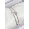 Silver-Colored Women's Bracelet with Zircon Stone Butterfly Design - TJ-BB7892
