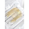 Gold-Colored Women's Wristband with Rice Thread Winding Design - TJ-BB7895