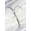 Women's Silver-Colored Clover-Shaped Bracelet with Zircon Stones - TJ-BB7898