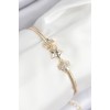 Gold-Colored Women's Bracelet with Zircon Stone Star Design - TJ-BB7899