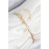 Gold-Colored Women's Bracelet with Zircon Stone Star Design - TJ-BB7899