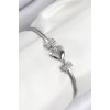 Heart-Shaped Zircon Stone Bracelet for Women in Silver Color - TJ-BB7900