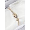Gold-Colored Women's Bracelet with Zircon Stone Heart Design - TJ-BB7901