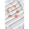 316L Steel Gold Chain Pink Clover Color Bracelet - TJ-BB7908