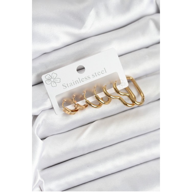 316L Steel Gold Color Women's Earring Set - TJ-BKP11221 316L Steel Gold Color Women's Earring Set - TJ-BKP11221