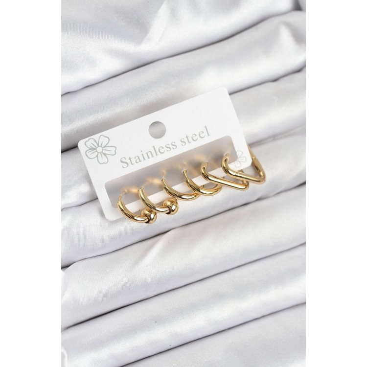 316L Steel Gold Color Women's Earring Set - TJ-BKP11222 316L Steel Gold Color Women's Earring Set - TJ-BKP11222