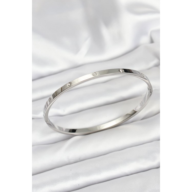 316L Steel Silver Color 65 mm Thin Women's Cuff Bracelet - TJ-BB7913 316L Steel Silver Color 65 mm Thin Women's Cuff Bracelet - TJ-BB7913