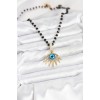 316L Steel Chain Crystal Beaded Eye Model Women's Necklace - TJ-BKO10564