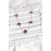 316L Stainless Steel Chain Silver Color Burgundy Color Clover Women's Necklace - TJ-BKO10569