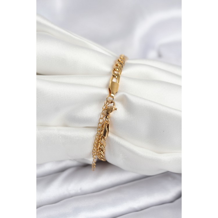 316L Çelik Gold Renk Yazı Yazmaya Uygun Kadın Bileklik - TJ-BB7916