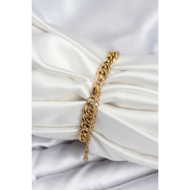 316L Çelik Gold Renk Yazı Yazmaya Uygun Kadın Bileklik - TJ-BB7918