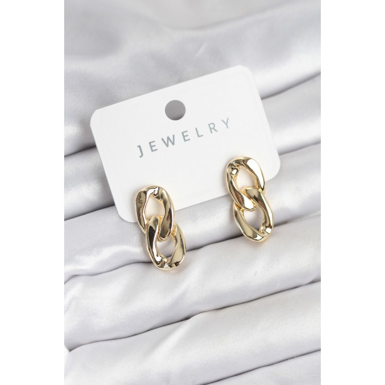 Pirinç Gold Renk Zincir Model Kadın Küpe - TJ-BKP11233 Pirinç Gold Renk Zincir Model Kadın Küpe - TJ-BKP11233