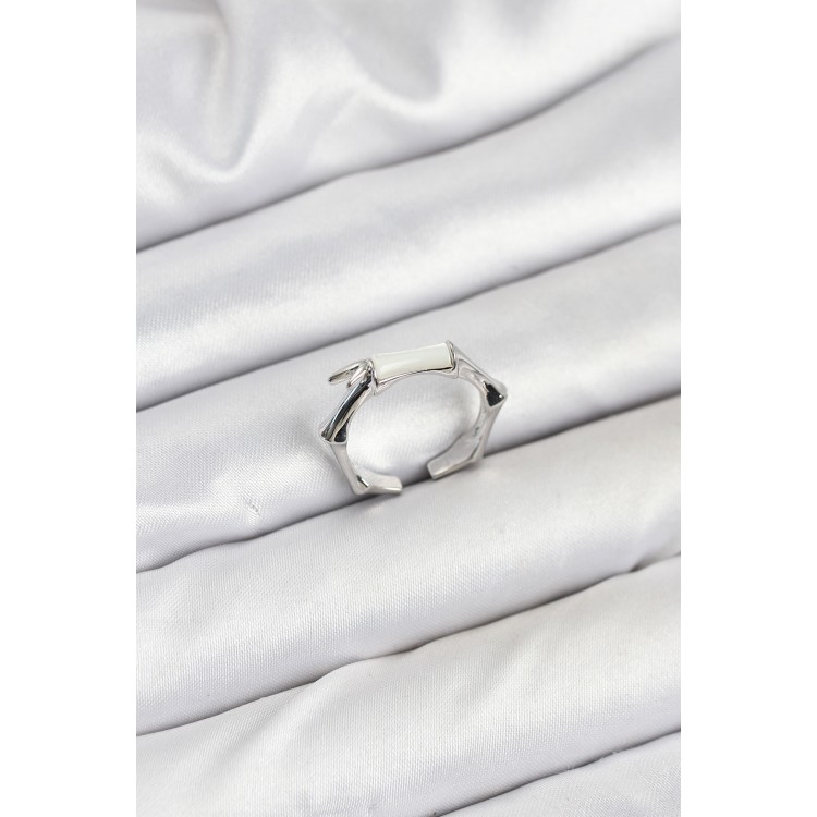 Brass Silver Color Bone Model Women's Ring - TJ-BYK3849