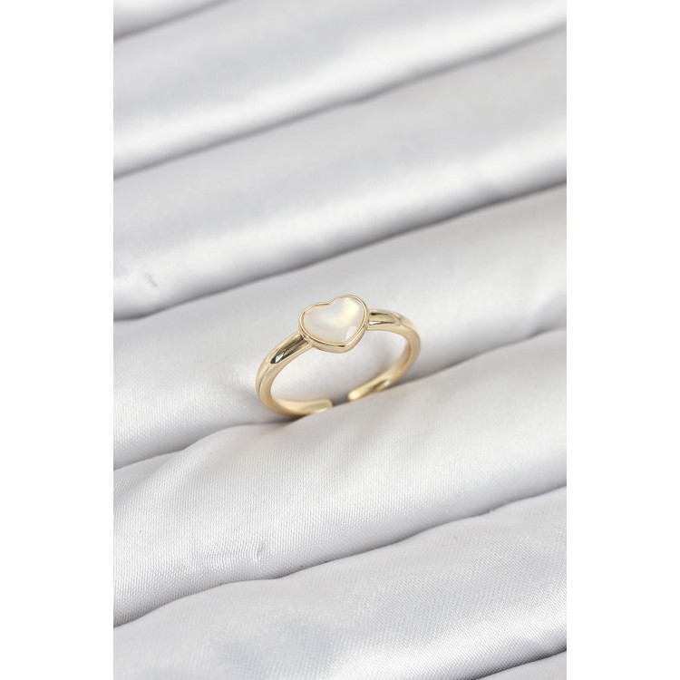 Pirinç Gold Renk Kalpli Kadın Yüzük - TJ-BYK3880