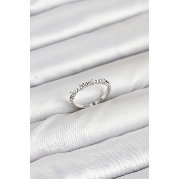 Pirinç Gümüş Renk Lazer Kesim Kadın Yüzük - TJ-BYK3893 Pirinç Gümüş Renk Lazer Kesim Kadın Yüzük - TJ-BYK3893