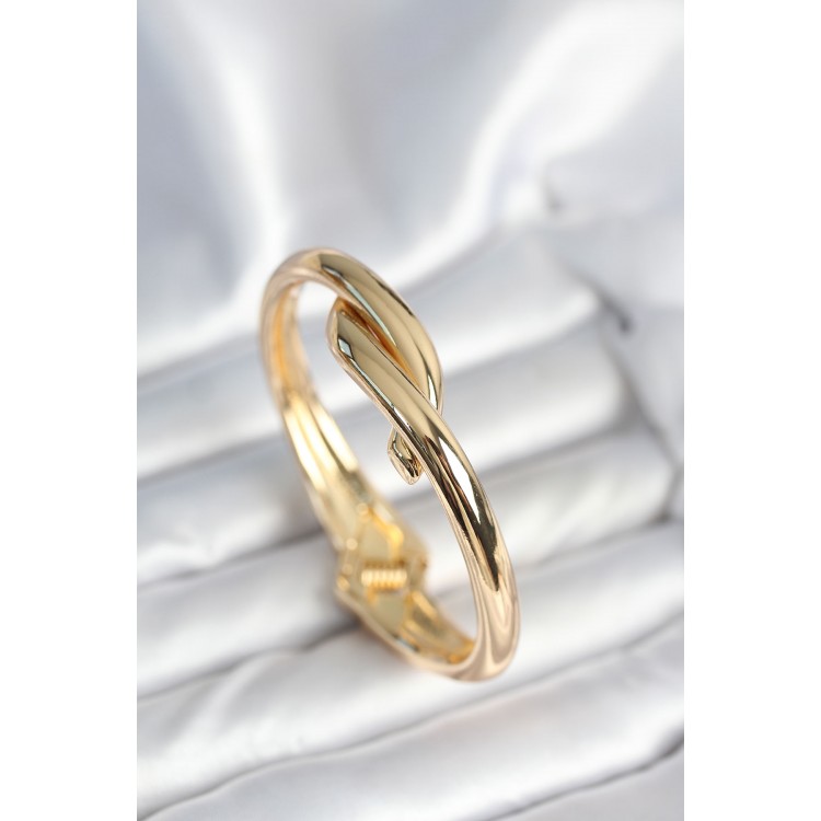 Brass Gold Color Spiral Model Cuff Bracelet - TJ-BB7974