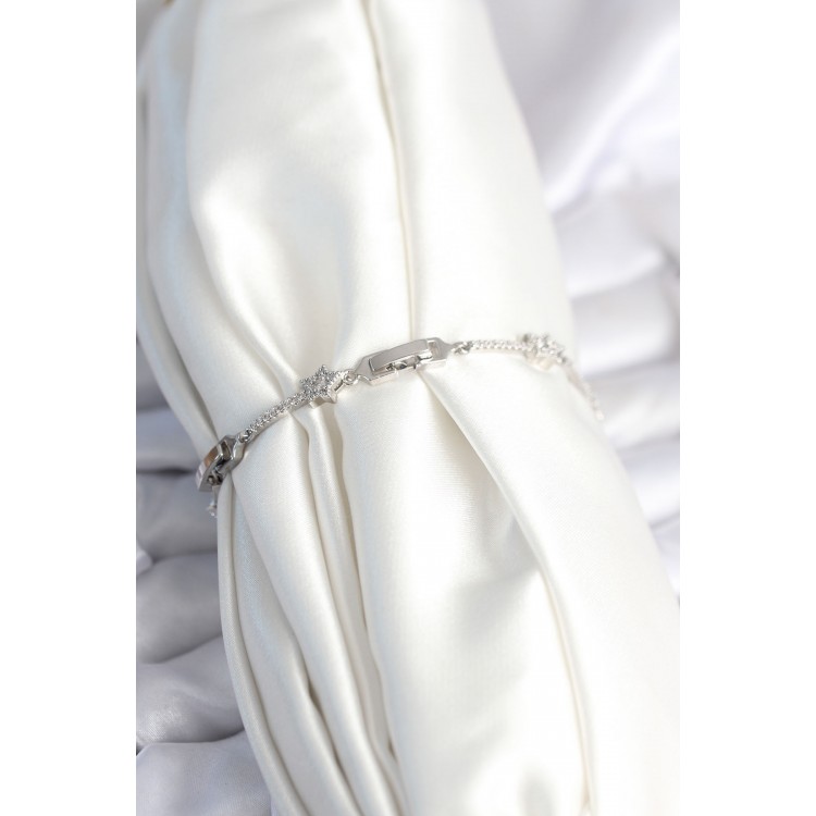 Brass Silver Halley Star Model Women's Bracelet - TJ-BB7983