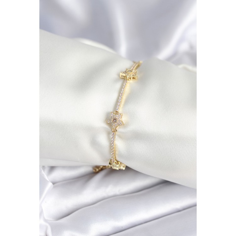 Brass Gold Star Model Women's Bracelet - TJ-BB7986 Brass Gold Star Model Women's Bracelet - TJ-BB7986