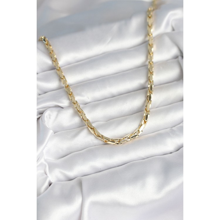 Brass Gold Color 60 cm Chain Women's Necklace - TJ-BKO10600