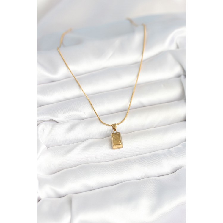 316L Steel Gold Color Mini Gold Bullion Model Necklace - TJ-BKO10603