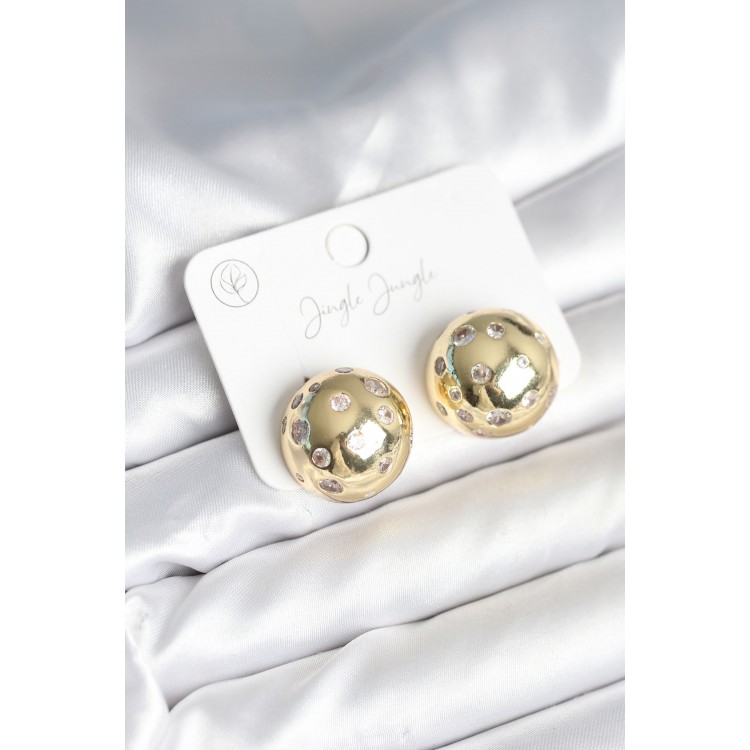 Pirinç Gold Renk Zirkon Taşlı Kadın Küpe - TJ-BKP11292 Pirinç Gold Renk Zirkon Taşlı Kadın Küpe - TJ-BKP11292