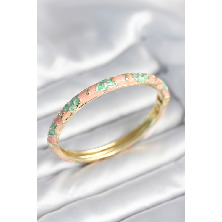 Green Color Detailed Enamel Clamp - TJ-BB8007