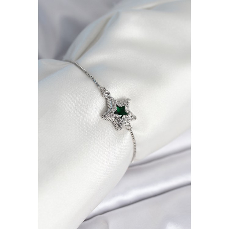 Star Model Silver Women's Bracelet with Elevator - TJ-BB8014 Star Model Silver Women's Bracelet with Elevator - TJ-BB8014