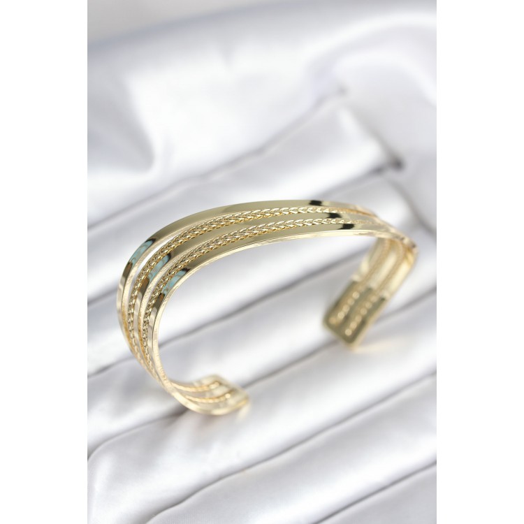 Oblique Ribbon Model Gold Color Brass Women Bracelet - TJ-BB8019 Oblique Ribbon Model Gold Color Brass Women Bracelet - TJ-BB8019