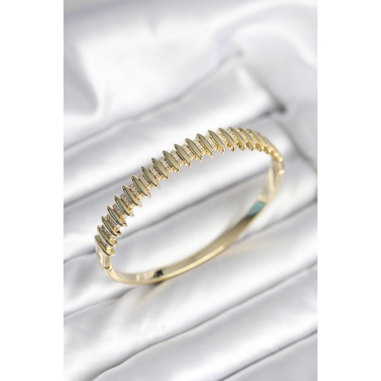 Gold Color Zircon Stone Brass Women's Handcuffs - TJ-BB8021 Gold Color Zircon Stone Brass Women's Handcuffs - TJ-BB8021