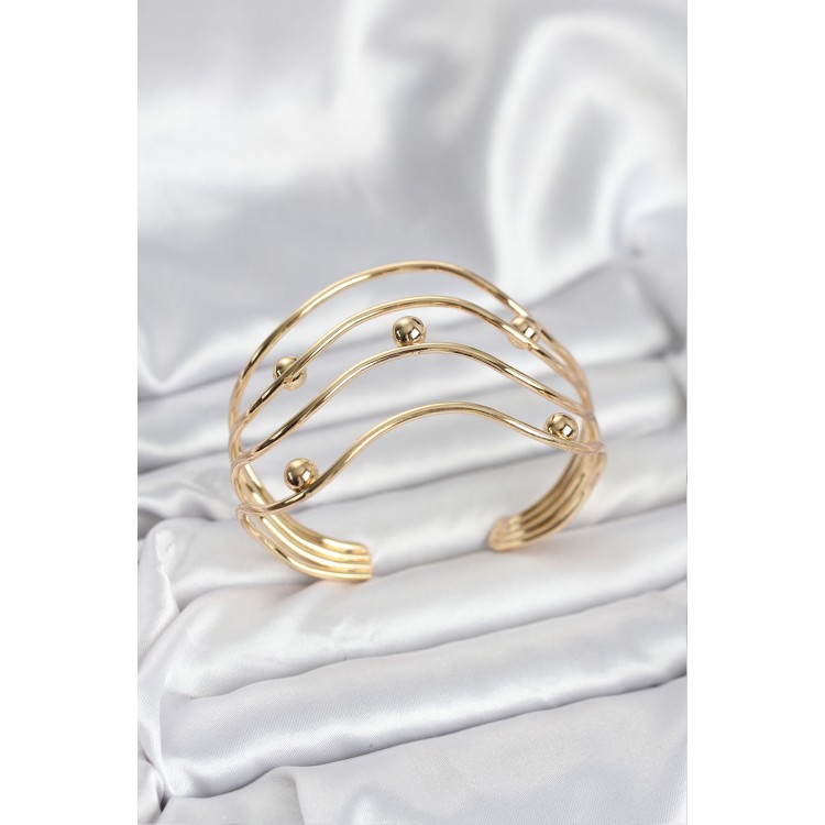 Gold-Colored Women's Bracelet - TJ-BB8054 Gold-Colored Women's Bracelet - TJ-BB8054