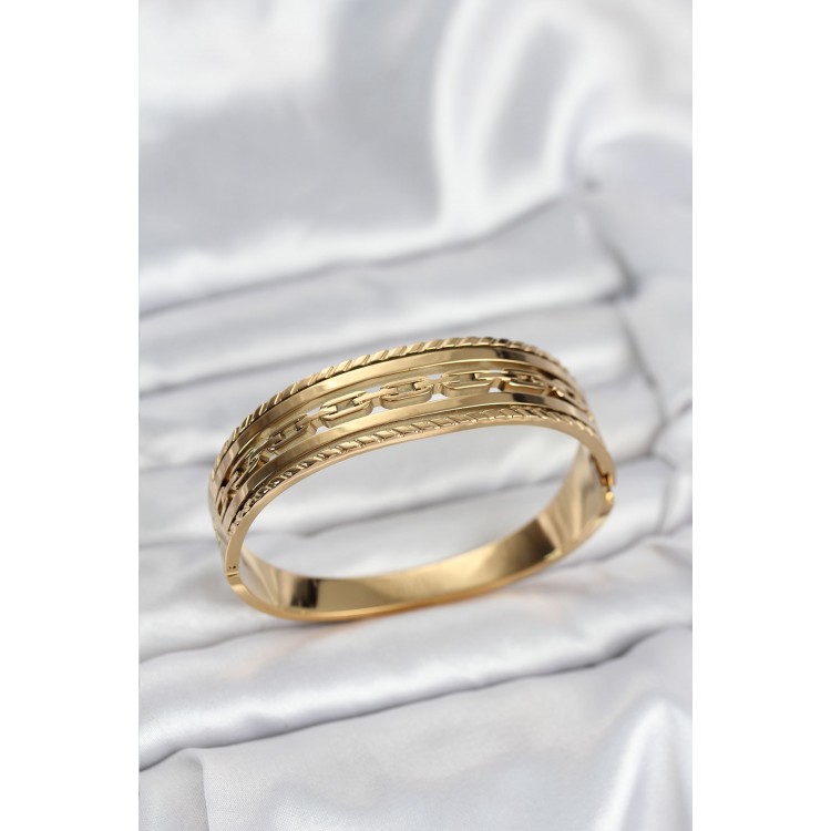 316L Steel Gold Color Vintage Model Women's Cuff Bracelet - TJ-BB8071 316L Steel Gold Color Vintage Model Women's Cuff Bracelet - TJ-BB8071