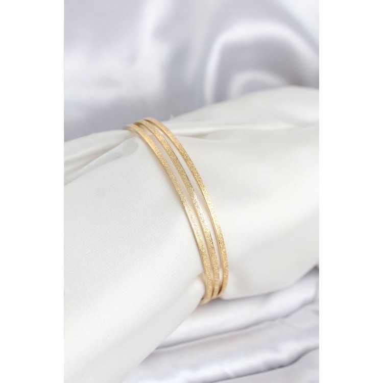 316L Steel Gold Color Glitter Model Ajda 65 mm Women's Bracelet - TJ-BB8076