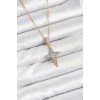 316L Steel Chain Gold Color North Star Model Zircon Stone Women's Necklace - TJ-BKO10610