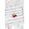 316L Stainless Steel Chain Leaf Cherry Model Gold Color Women's Necklace - TJ-BKO10613