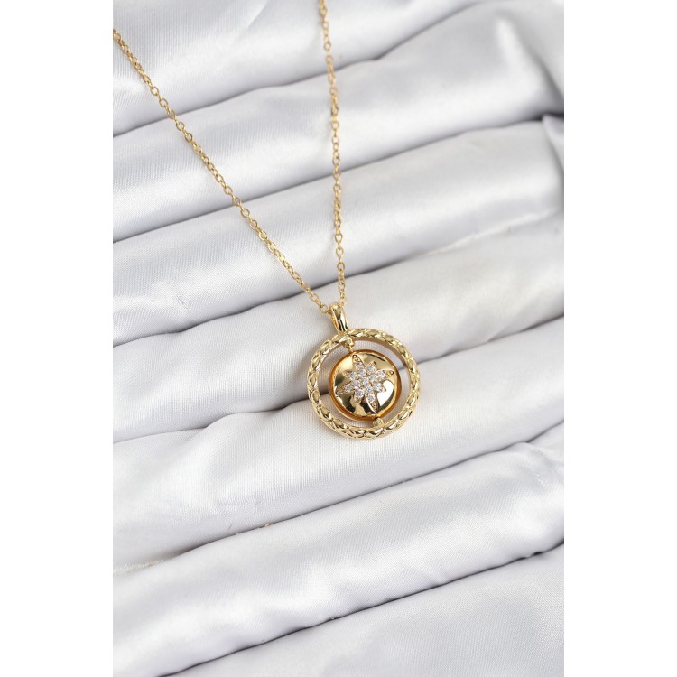 316L Stainless Steel Chain Gold Color North Star Model Women's Necklace - TJ-BKO10614