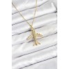 316L Stainless Steel Chain Gold Color Airplane Model Women's Necklace - TJ-BKO10615