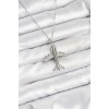 316L Stainless Steel Chain Silver Color Airplane Model Women's Necklace - TJ-BKO10616