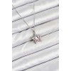 316L Stainless Steel Chain Silver-Tone Pink Stone Star Design Women's Necklace - TJ-BKO10620
