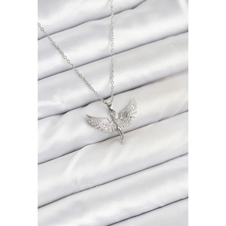 316L Stainless Steel Chain Silver Color Angel Model Women's Necklace - TJ-BKO10622