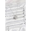 316L Steel Chain Silver Zircon Stone Heart-Shaped Women's Necklace - TJ-BKO10625