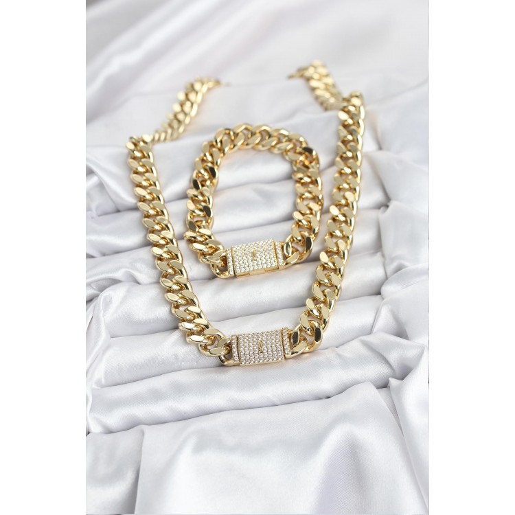 Xuping Gourmet Gold Color Necklace and Bracelet Set - TJ-BKO10629
