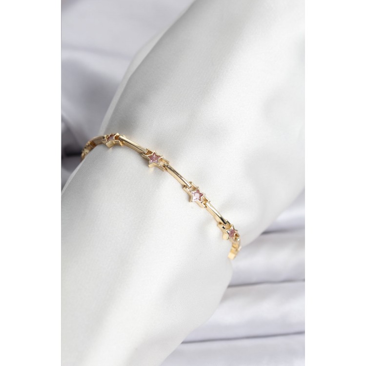Star Model Gold Color Brass Bracelet - TJ-BB8081 Star Model Gold Color Brass Bracelet - TJ-BB8081