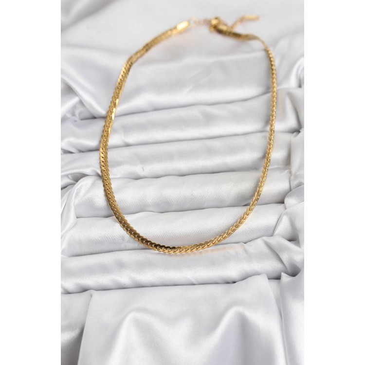 316L Steel Gold Color Chain Women's Necklace - TJ-BKO10631